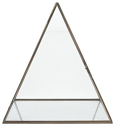 12 X 15 Medium Glass Pyramid Display Case With Copper Frame - Clear - Image 3