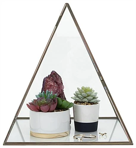 12 X 15 Medium Glass Pyramid Display Case With Copper Frame - Clear - Image 4