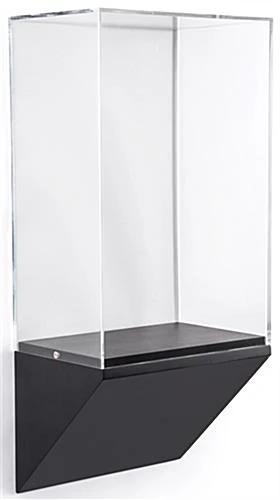 12”w Wall Wedge Display Case W/ MDF Base And Lift Off Acrylic Vitrine - Black - Image 2