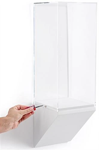 8”w Wall Wedge Display Case W/ MDF Base And Lift Off Acrylic Vitrine - White - Image 4