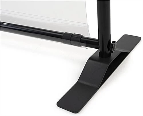 Floor Standing Sneeze Shield, PVC, Portable Aluminum Frame - Clear - Image 5