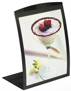 8 X 11.5 Sign Holder For Tabletop, With Magnetic Lens, Curved - Black