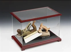 Model Display Case W/ Lift-Off Top, Red Mahogany Frame & Removable Riser
