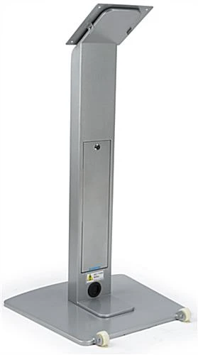 TV Stand For Floor With Power Strip, Fits Monitors 10 - 60-In, Angled Design - Silver - Image 4