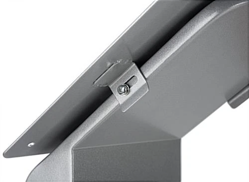 TV Stand For Floor With Power Strip, Fits Monitors 10 - 60-In, Angled Design - Silver - Image 6