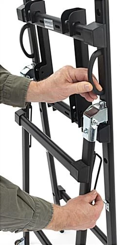 41"H Mobile Folding TV Easel With Wheels & Grip Handles For Monitors 32"-55" - Black - Image 4