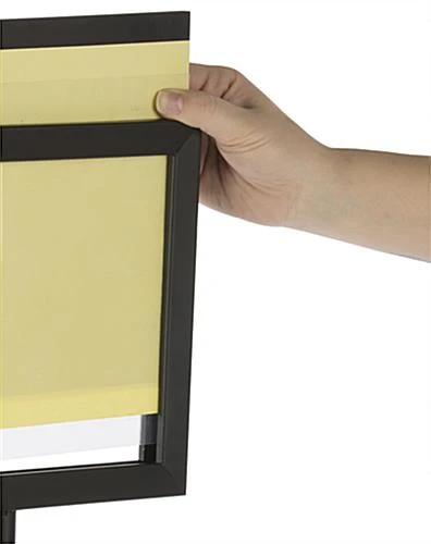 QueuePole.Economy 11 X 14 Stanchion Sign Frame, Slide-In Design, Portrait – Black - Image 3