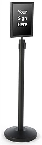 QueuePole.Economy 11 X 14 Stanchion Sign Frame, Slide-In Design, Portrait – Black - Image 4