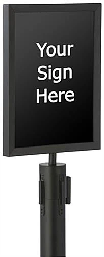 QueuePole.Economy 11 X 14 Stanchion Sign Frame, Slide-In Design, Portrait – Black