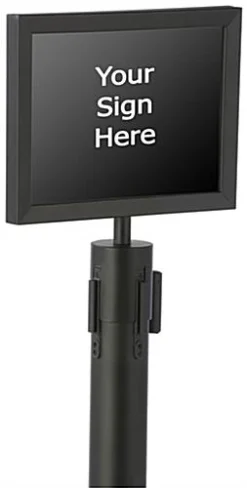 QueuePole.Economy 11 X 8.5 Stanchion Sign Frame, Slide-In Design, Landscape – Black