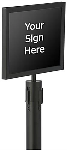 QueuePole.Economy 14 X 11 Stanchion Sign Frame, Slide-in Design, Landscape - Black