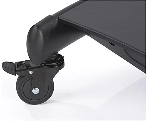 TV Stand W/ Shelf, Fits Monitors 65 To 80", Camera Tray & AV Shelf, Wheels – Black - Image 6