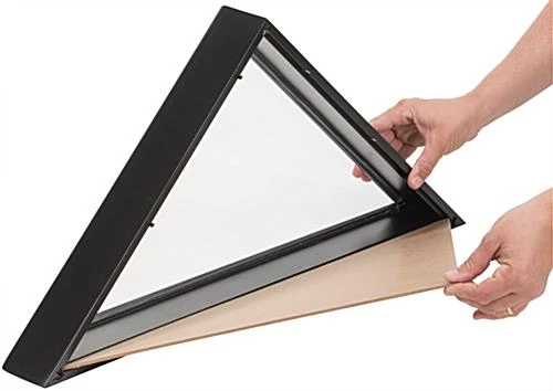 American-Made Premium Wood Flag Case For 5’ X 9.5’ Flags, Rear Loading - Black - Image 5