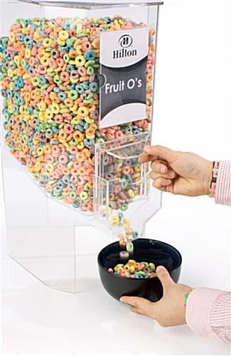 3.5 Gallon Acrylic Food Dispenser W/ Sign Sleeve, Continuous Flow - Image 3