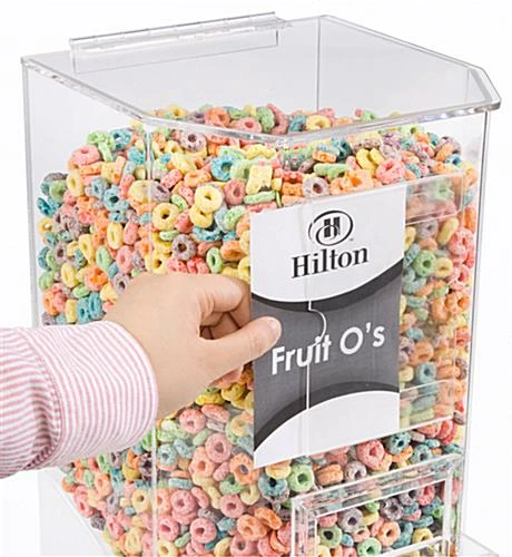 3.5 Gallon Acrylic Food Dispenser W/ Sign Sleeve, Continuous Flow - Image 4