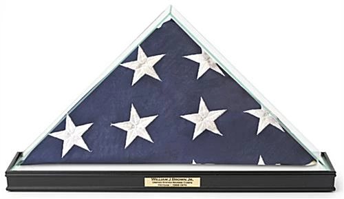 American-Made Wood Flag Case For 5’ X 9.5’ Flags, Custom Engraved - Black - Image 3