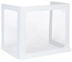 Student Desk Sneeze Shield, 3 Clear Panels, Set Of 20, Folding - White