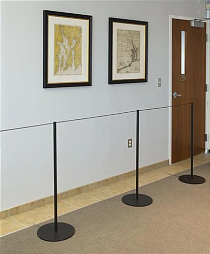 QueuePole Slim 39” Black Stanchion Post, Rope Not Included - Image 3