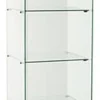 18” Glass Display Case With 4 Fixed Height Shelves, Frameless, Hinged Door – Black