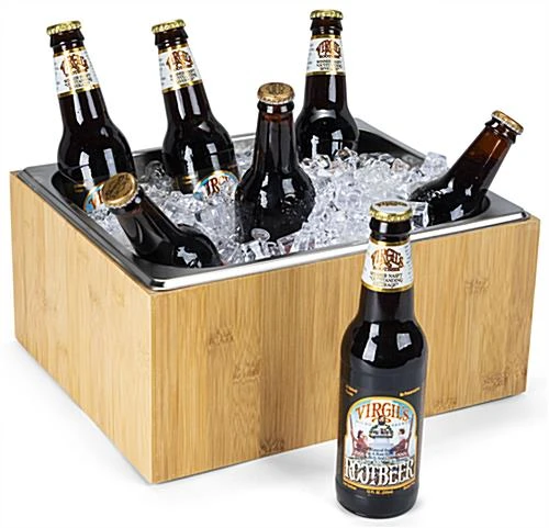 12"w X 6.5"h Ice Housing With Removable Steel Tray - Bamboo - Image 3