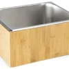 12"w X 6.5"h Ice Housing With Removable Steel Tray - Bamboo