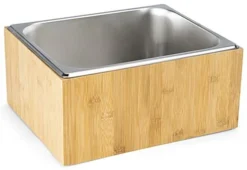 12"w X 6.5"h Ice Housing With Removable Steel Tray - Bamboo