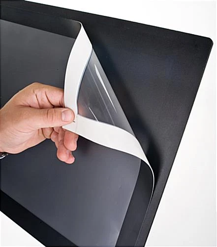 17 X 11 Menu Stand For Floor, Adhesive Lens, Curved Post, Portrait/Landscape - Black - Image 3