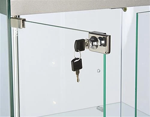24” Display Case W/ LED Lights, Frameless, Hinged Door, Ships Assembled - Silver - Image 5