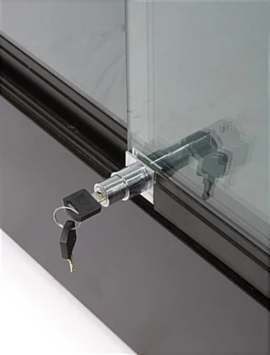 48” Display Case W/ LED Lights, Frameless, Sliding Doors, Ships Assembled - Black - Image 7