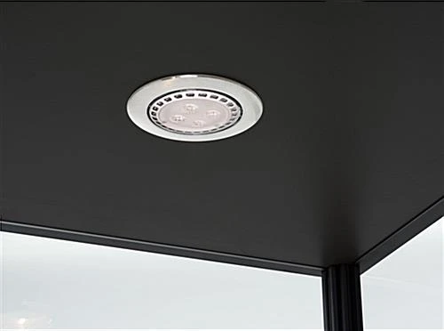 48” Display Case W/ LED Lights, Frameless, Sliding Doors, Ships Assembled - Black - Image 5