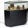 44" Quarter Vision Corner Display Case W/Drawers, Ships Assembled - Black
