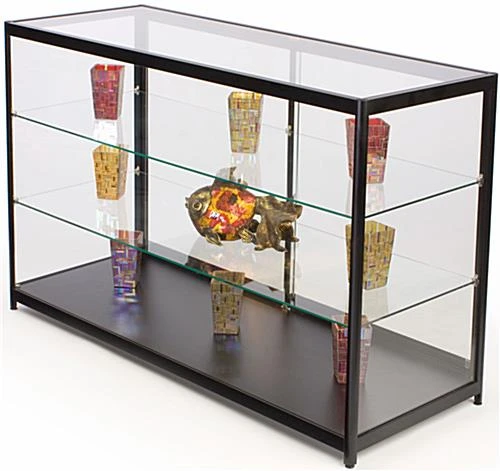60" Retail Display Case W/ Sliding Door, Adjustable Shelves, Ships Assembled - Black - Image 2