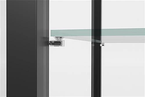 31.5" Glass Display Case W/ Top Lights, Adjustable Shelves, Locking - Black - Image 5