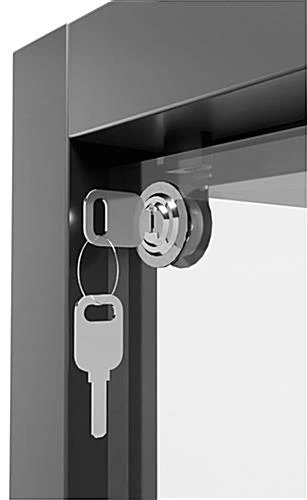 31.5" Glass Display Case W/ Top Lights, Adjustable Shelves, Locking - Black - Image 7