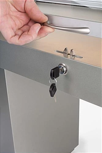 Semi-Gloss Silver Jewelry Display Case With Hydraulic Lift Opening - Image 3