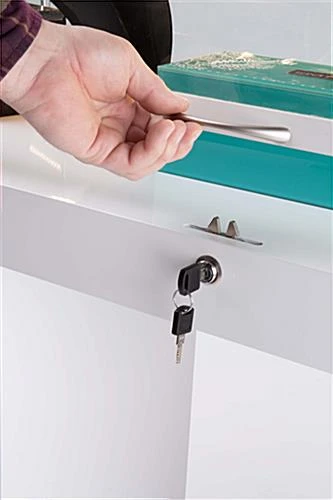 Gloss White Jewelry Display Case With Hydraulic Lift Opening - Image 2