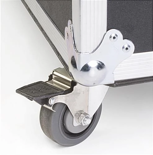 TV Storage Case With Foam Interior For Monitors 46 To 73", Locking Wheels - Black - Image 3