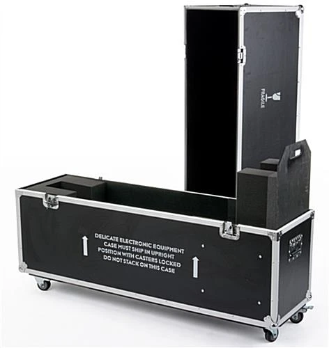 TV Storage Case With Foam Interior For Monitors 46 To 73", Locking Wheels - Black - Image 5