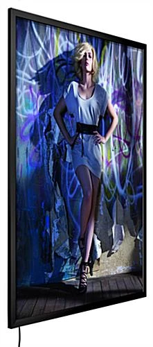 18 X 24 LED Light Box With Hanging Line For Window Displays, Snap Open - Black