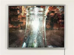 24 X 36 LED Light Box With Hanging Line For Window Displays, Snap Open - Silver