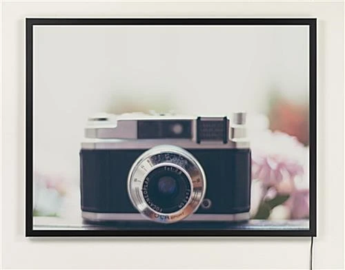 36 X 48 LED Light Box With Hanging Line For Window Displays, Snap Open - Black