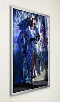 18 X 24 LED Light Box For Wall, Snap Open - Silver