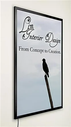 24 X 36 LED Light Box For Wall, Snap Open - Black