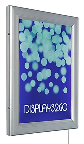 18 X 24 Outdoor LED Light Box For Wall, Swing Open - Silver