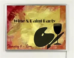 22 X 28 LED Light Box With Hanging Line For Windows, Snap Open - Silver