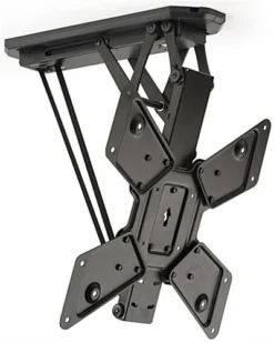 Ceiling TV Mount For Monitors 23"-55”, Motorized, Remote Control Included - Black