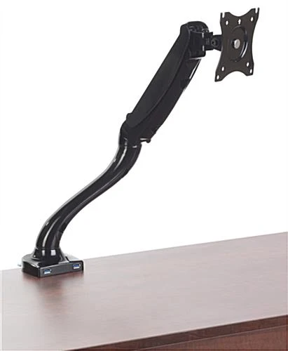 Desktop Monitor Stand W/ Articulating Arm, Fits 13-27" Screen - Black - Image 3
