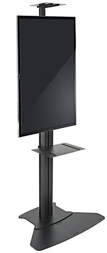 TV Stand With Power Outlets, Monitors 30" - 84”, Camera & Accessory Shelf – Black - Image 3