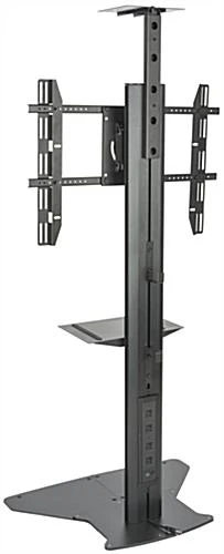 TV Stand With Power Outlets, Monitors 30" - 84”, Camera & Accessory Shelf – Black - Image 4