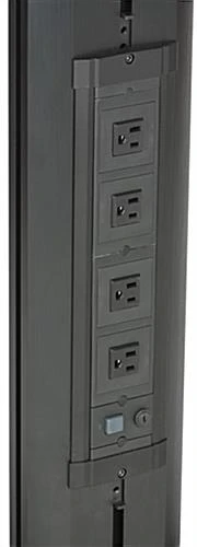 Rolling TV Stand, Fits 10 - 24" Screens, Power Outlets, Keyboard & CPU Holder – Black - Image 8